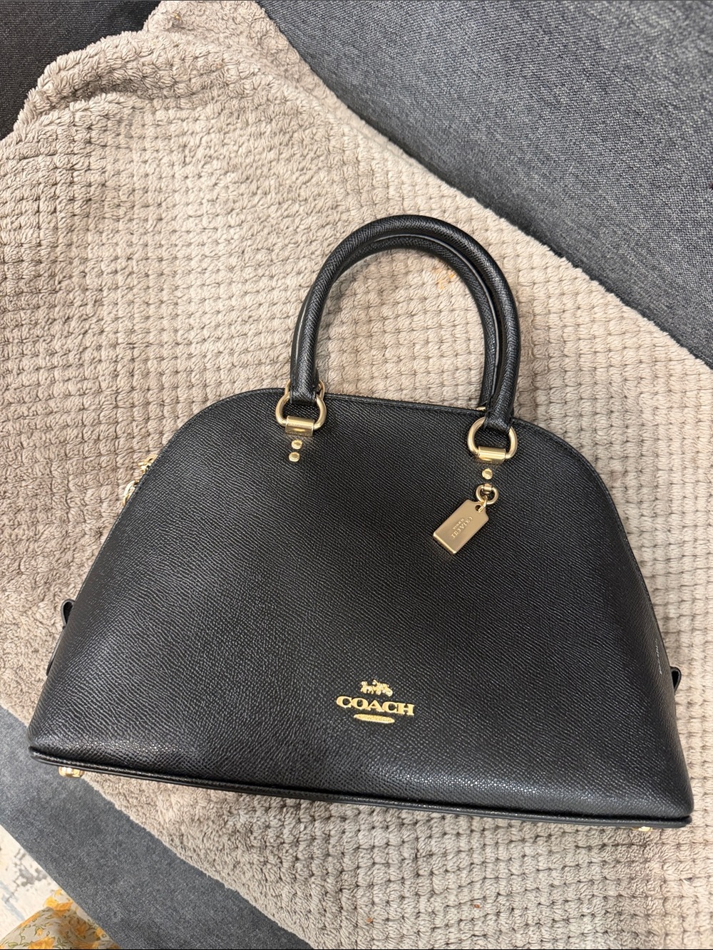 Coach Katy Satchel with Gold Hardware and Top Handles